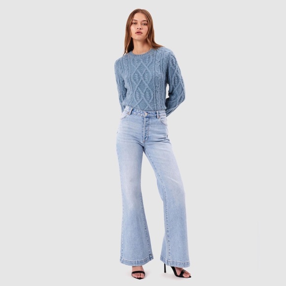 Rolla’s Eastcoast Flare Vintage Light Blue Organic Cotton Flare Jeans Size 27 - Picture 1 of 14